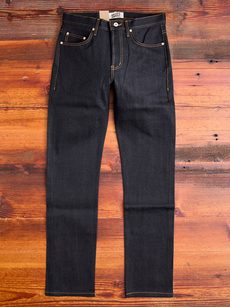 "Deep Indigo Stretch" 11.5oz Selvedge Denim - Weird Guy Fit