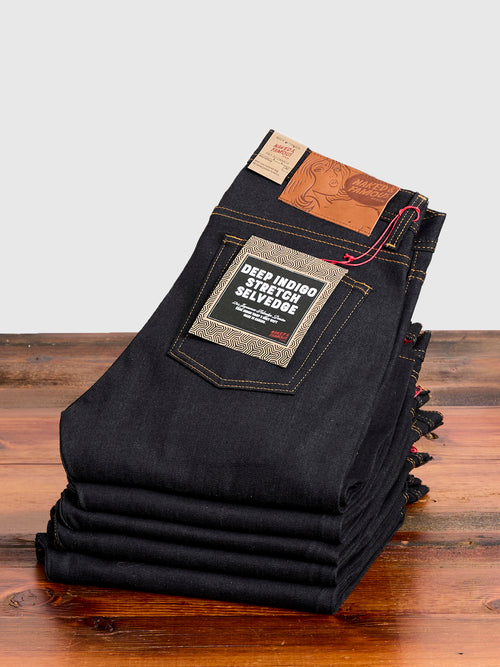 "Deep Indigo Stretch" 11.5oz Selvedge Denim - Weird Guy Fit