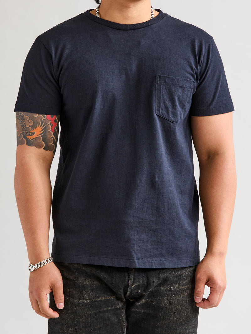 Short Sleeve Crew Tee in Black Indigo