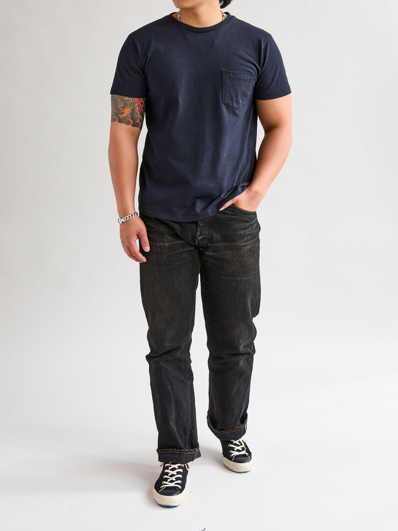 Short Sleeve Crew Tee in Black Indigo