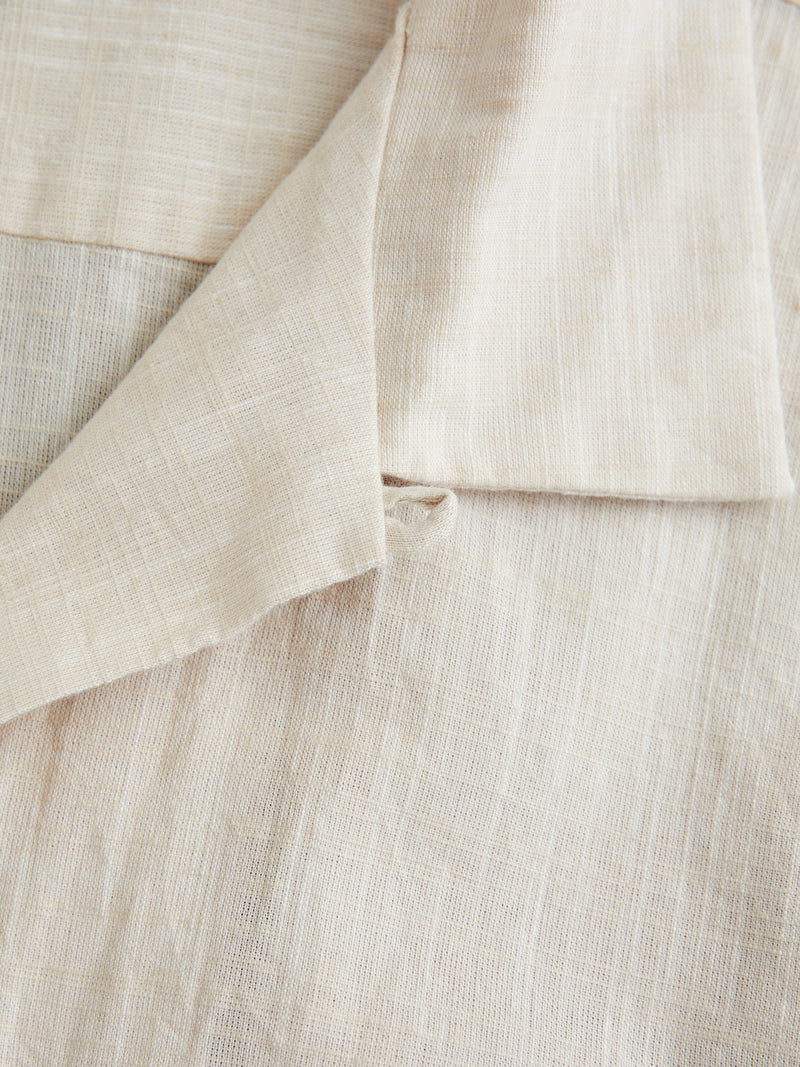 Classic Shirt in Beige Cotton Slub