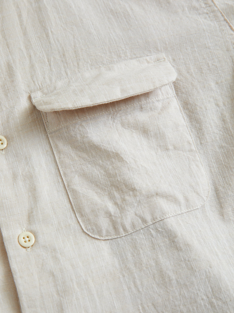 Classic Shirt in Beige Cotton Slub