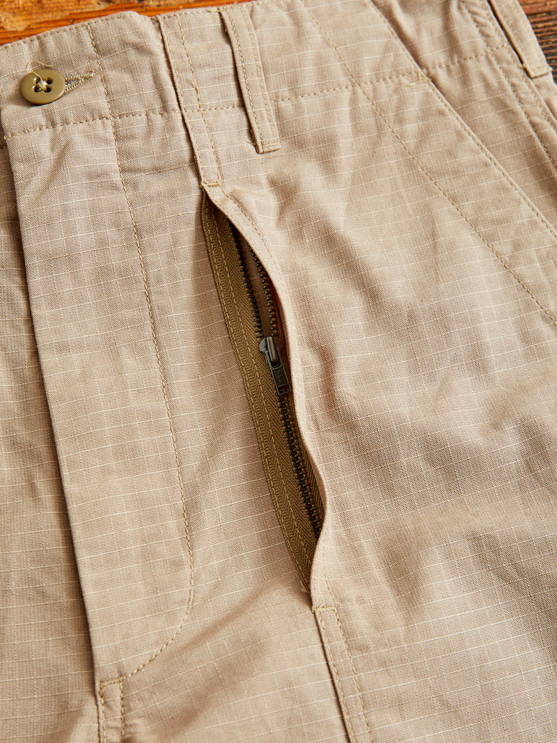 Fatigue Pants in Khaki Cotton Ripstop