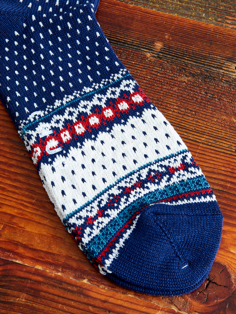 Log Home Sock in Navy