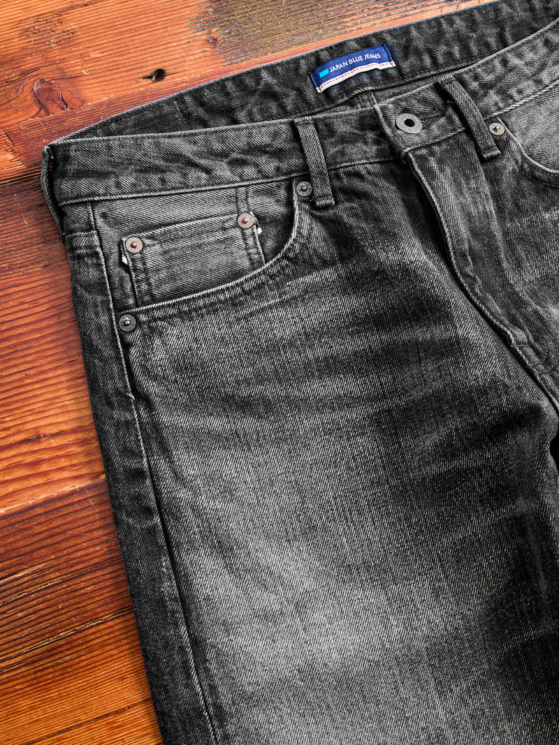 J214 "Aged Wash" 14oz Black Washed Selvedge Denim - Tapered Fit