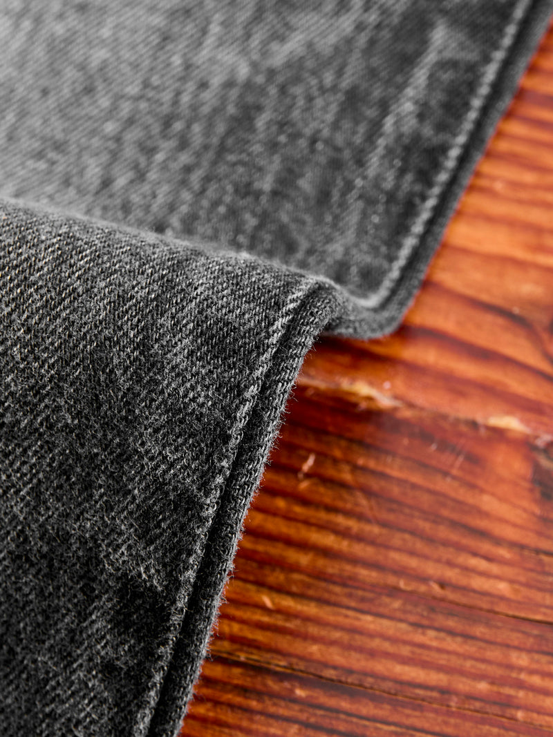 J214 "Aged Wash" 14oz Black Washed Selvedge Denim - Tapered Fit