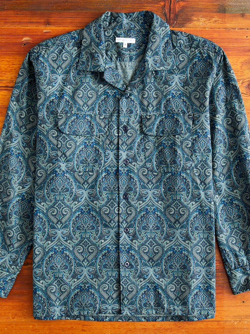 Classic Shirt in Navy Cotton Paisley Print