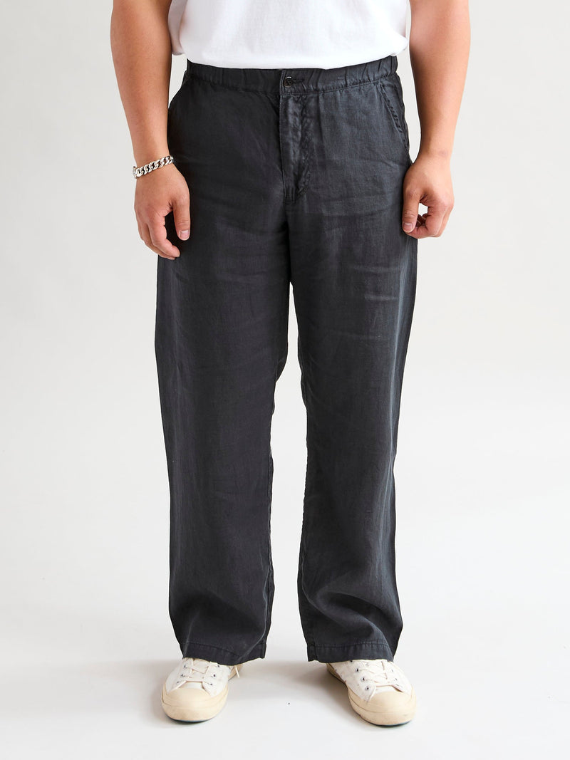 Linen Easy Pants in Black