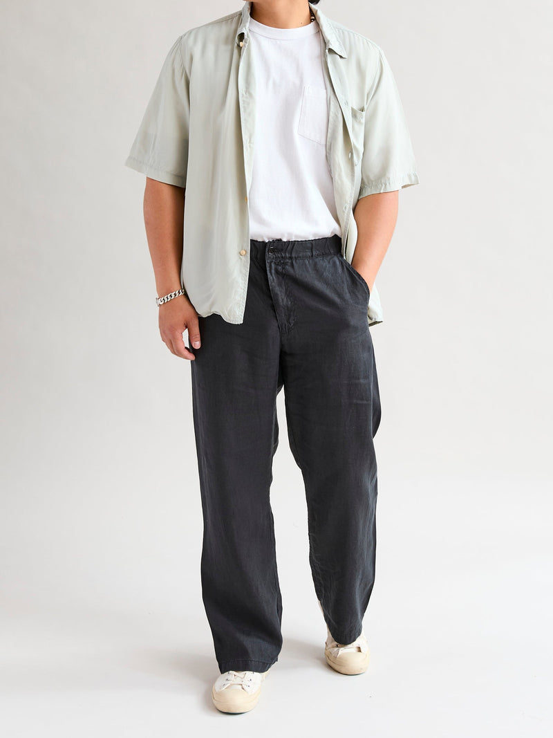 Linen Easy Pants in Black