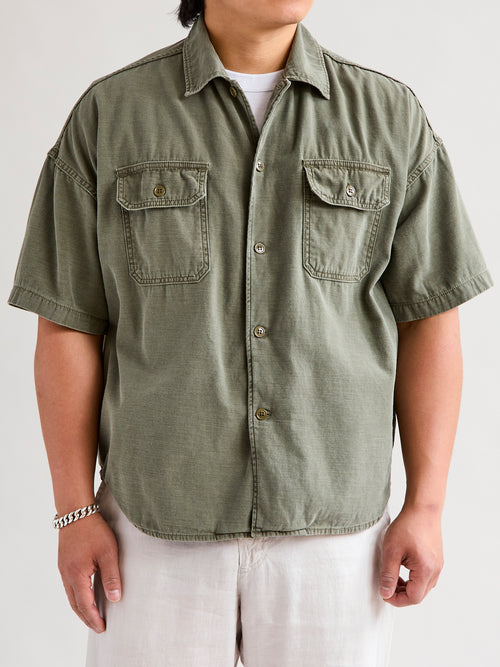 Military Short Sleeve Shirt in Khaki