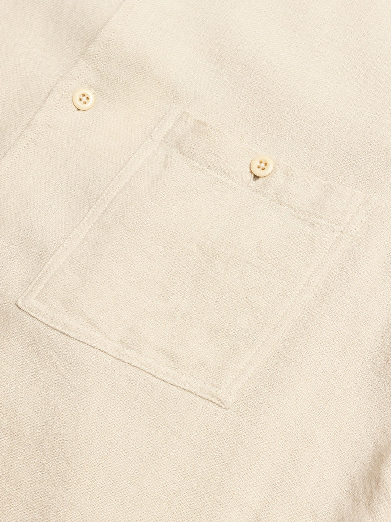 Linen-Wool Work Shirt in Off White