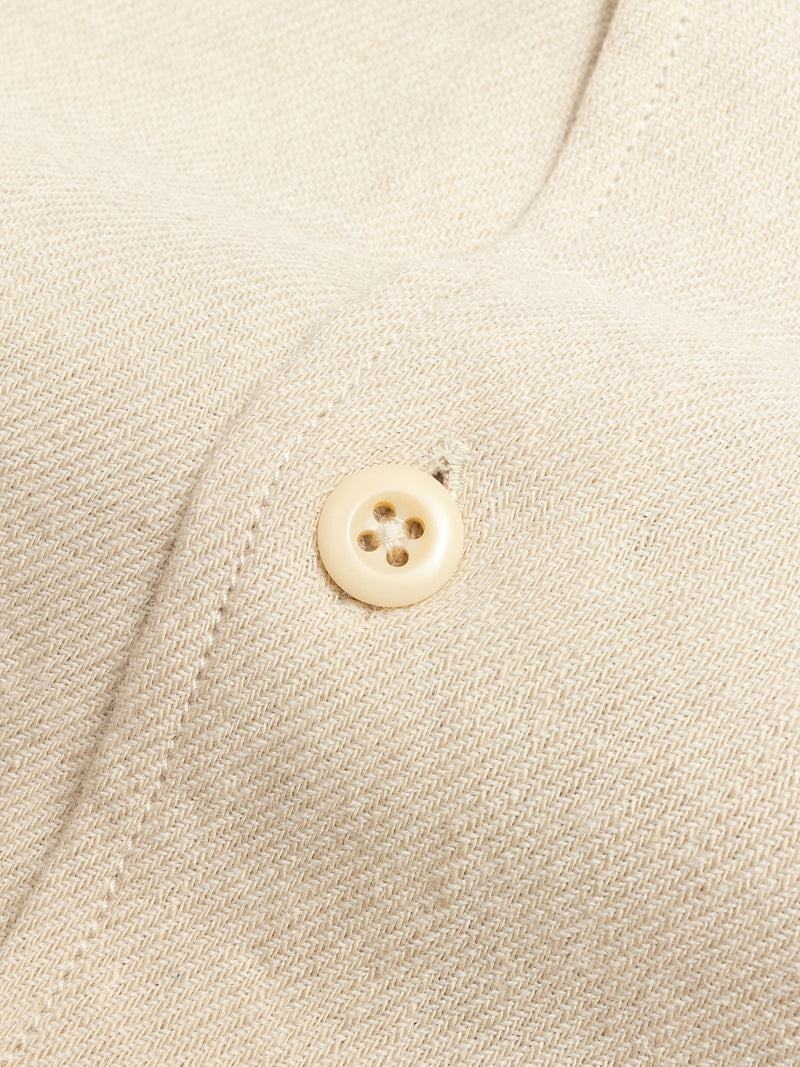 Linen-Wool Work Shirt in Off White