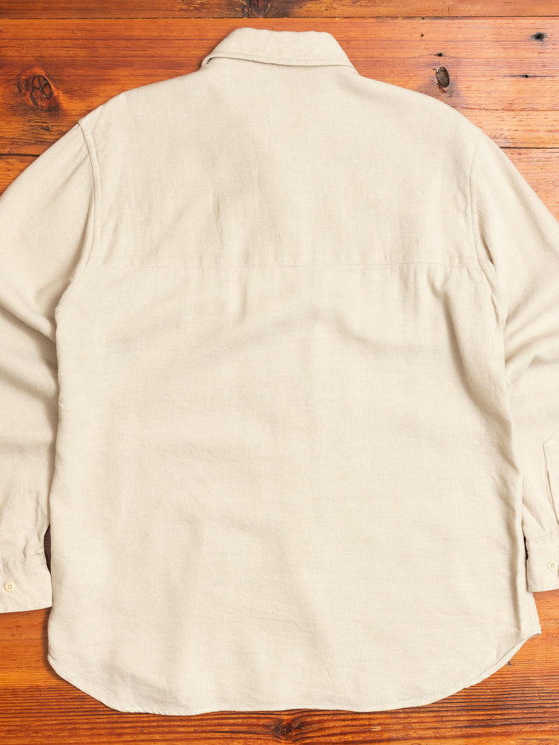 Linen-Wool Work Shirt in Off White