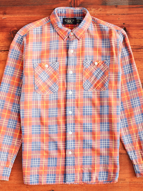 Farrell Work Shirt in Red/Blue