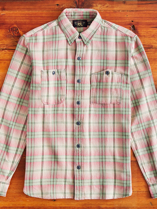 Butte Work Shirt in Sage/Pink