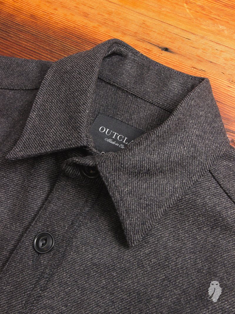 Wool Twill CPO Shirt in Grey