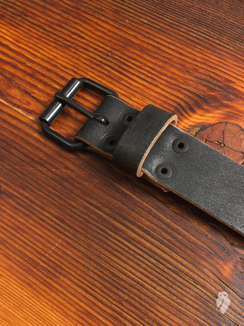 "Wenatchee Belt" in Rough-Out Black Horse Hide