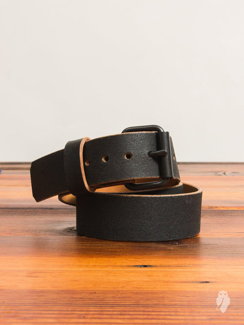 "Wenatchee Belt" in Rough-Out Black Horse Hide