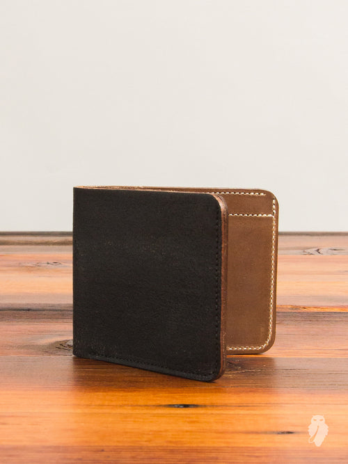 Bifold Wallet in Rough-Out Black Horse Hide