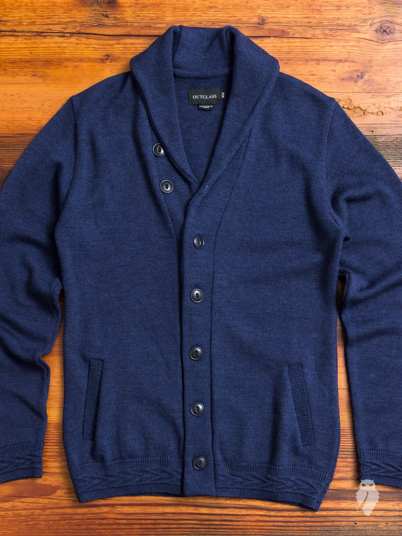 Shawl Collar Cardigan in Navy