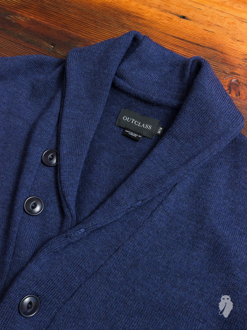 Shawl Collar Cardigan in Navy