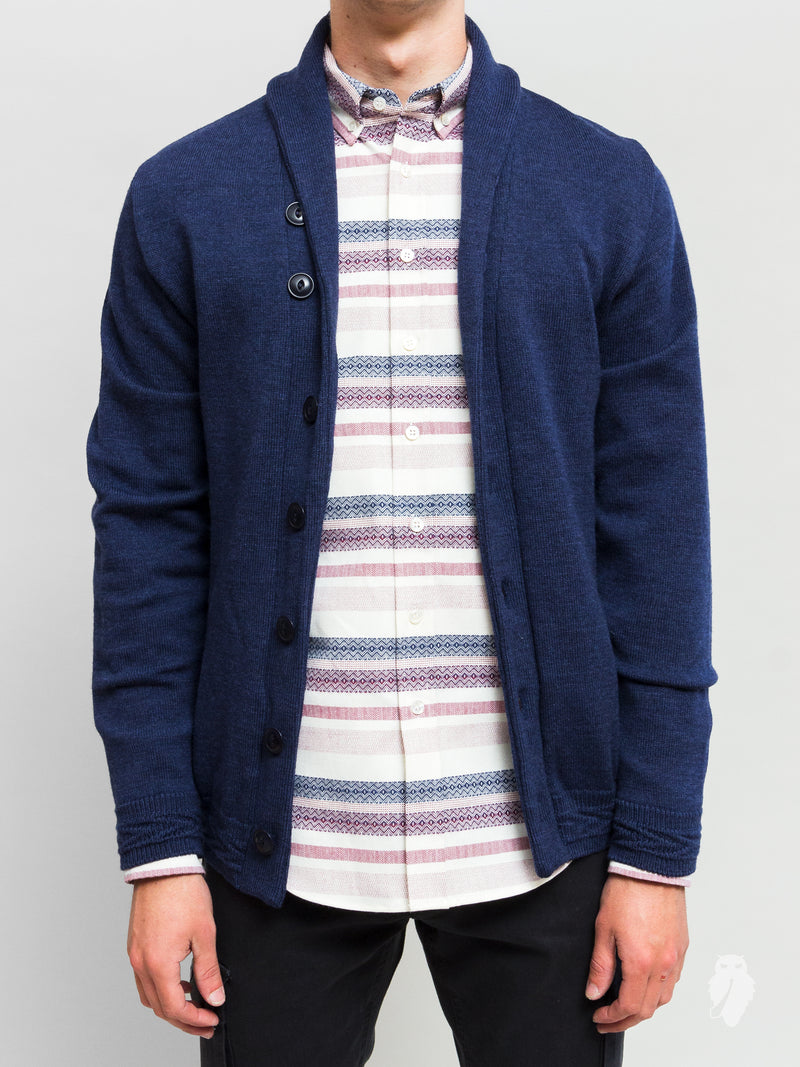 Shawl Collar Cardigan in Navy