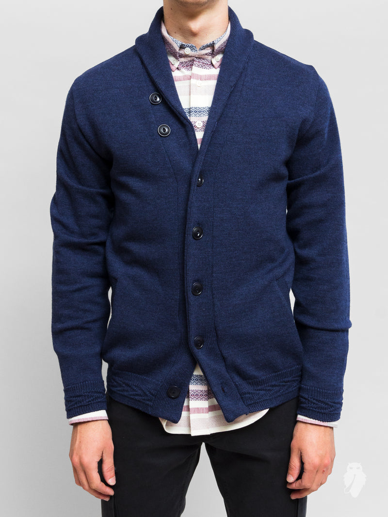 Shawl Collar Cardigan in Navy