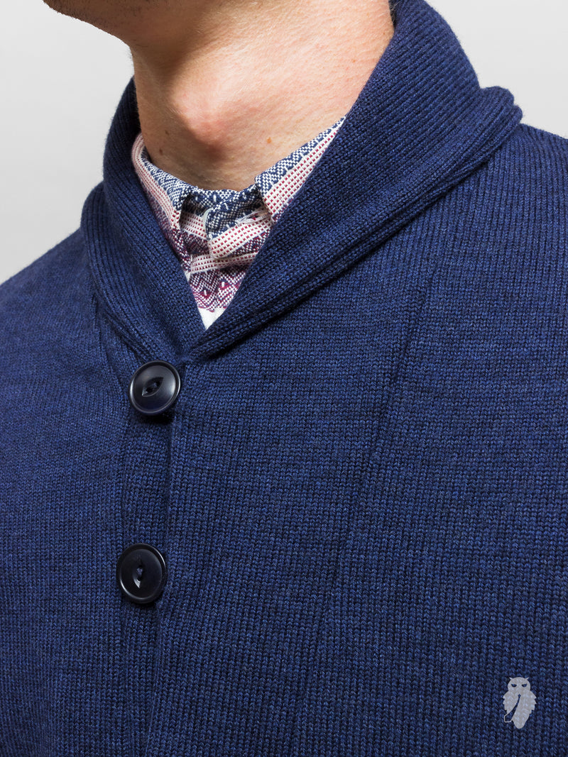 Shawl Collar Cardigan in Navy