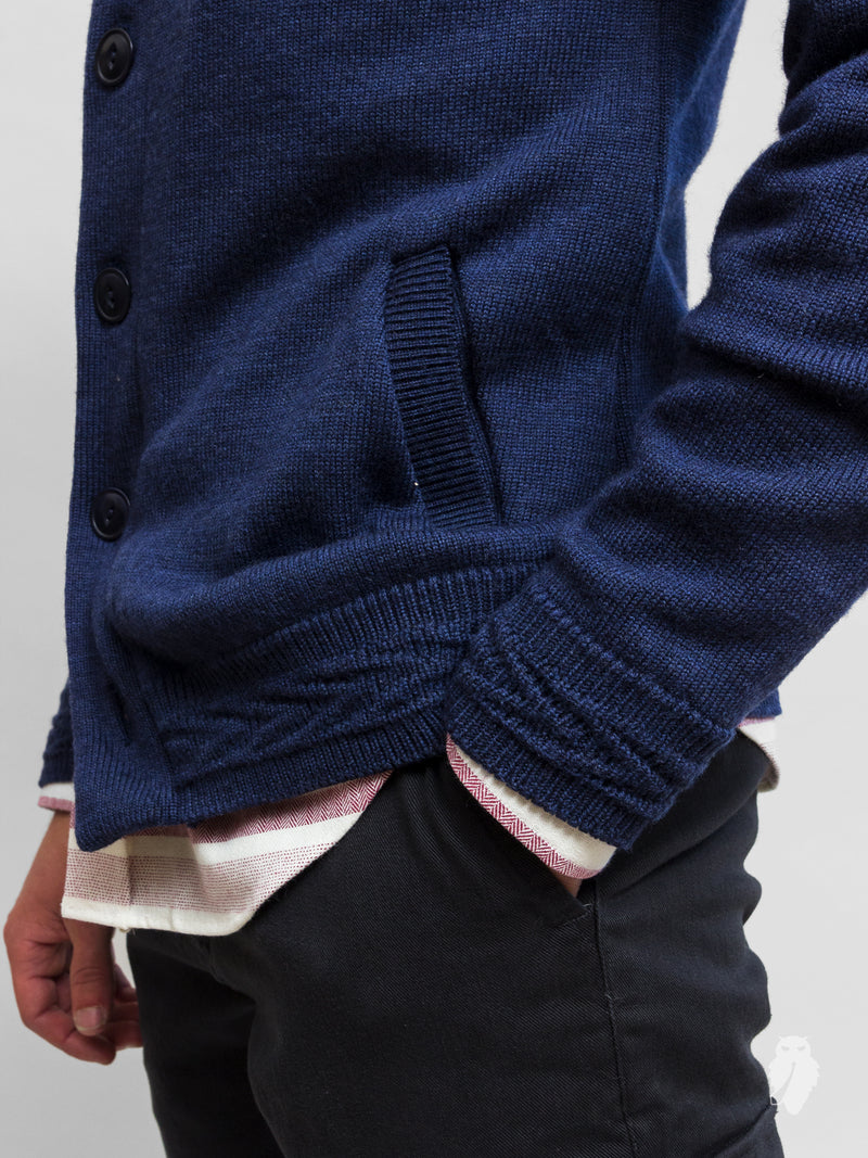 Shawl Collar Cardigan in Navy