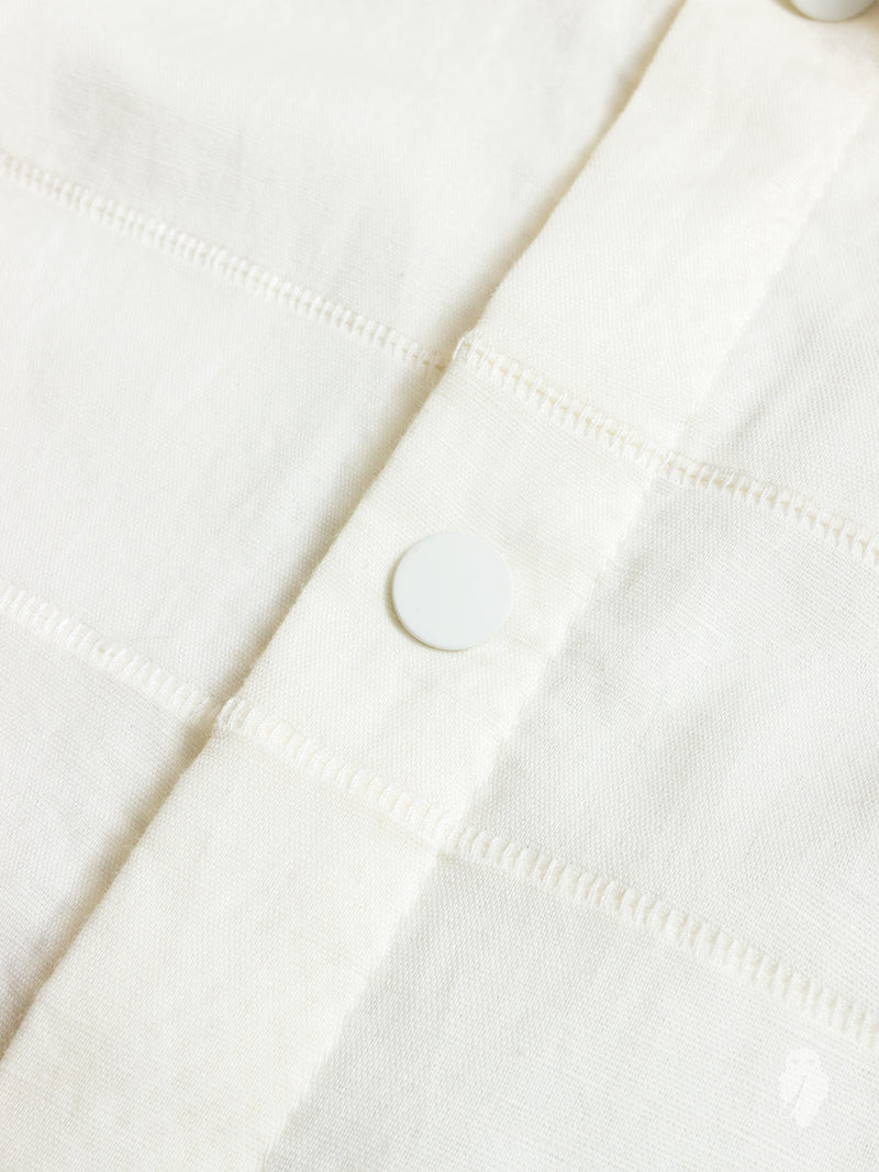 Linen Coaches Jacket in Off White