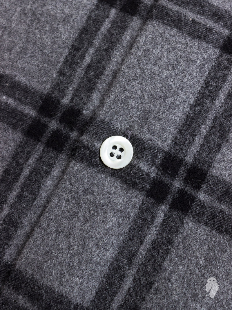 "Ted" Shaggy Flannel Shirt in Grey