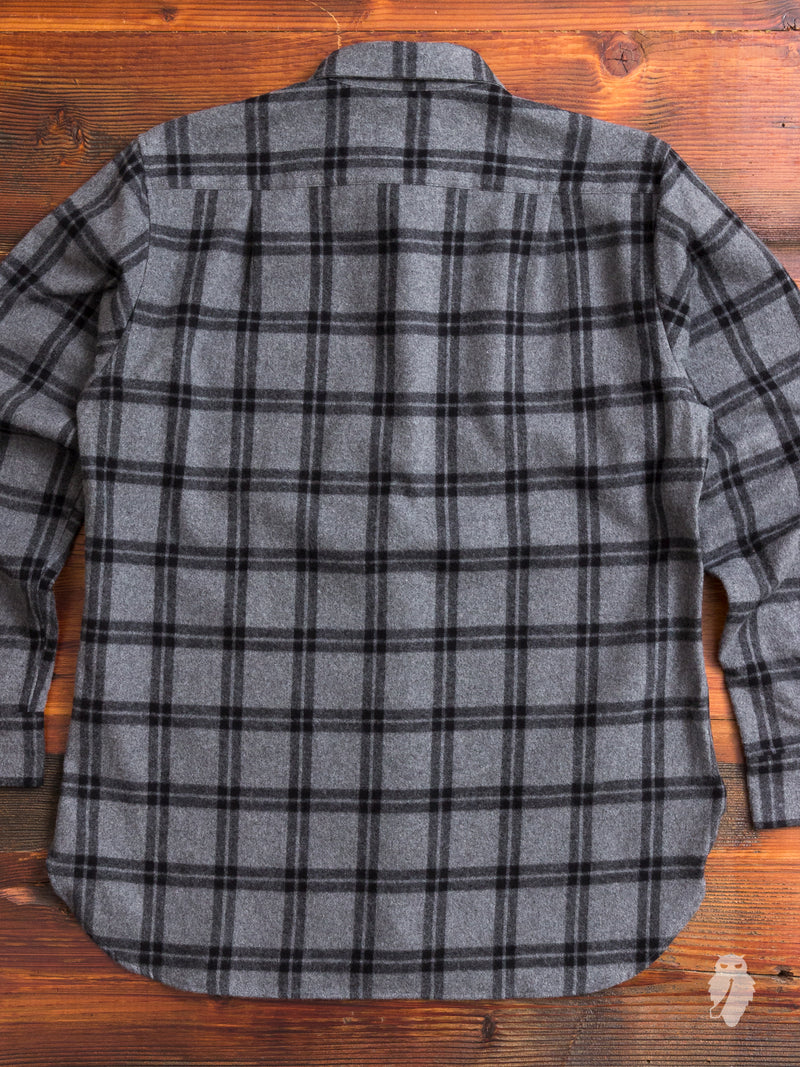 "Ted" Shaggy Flannel Shirt in Grey