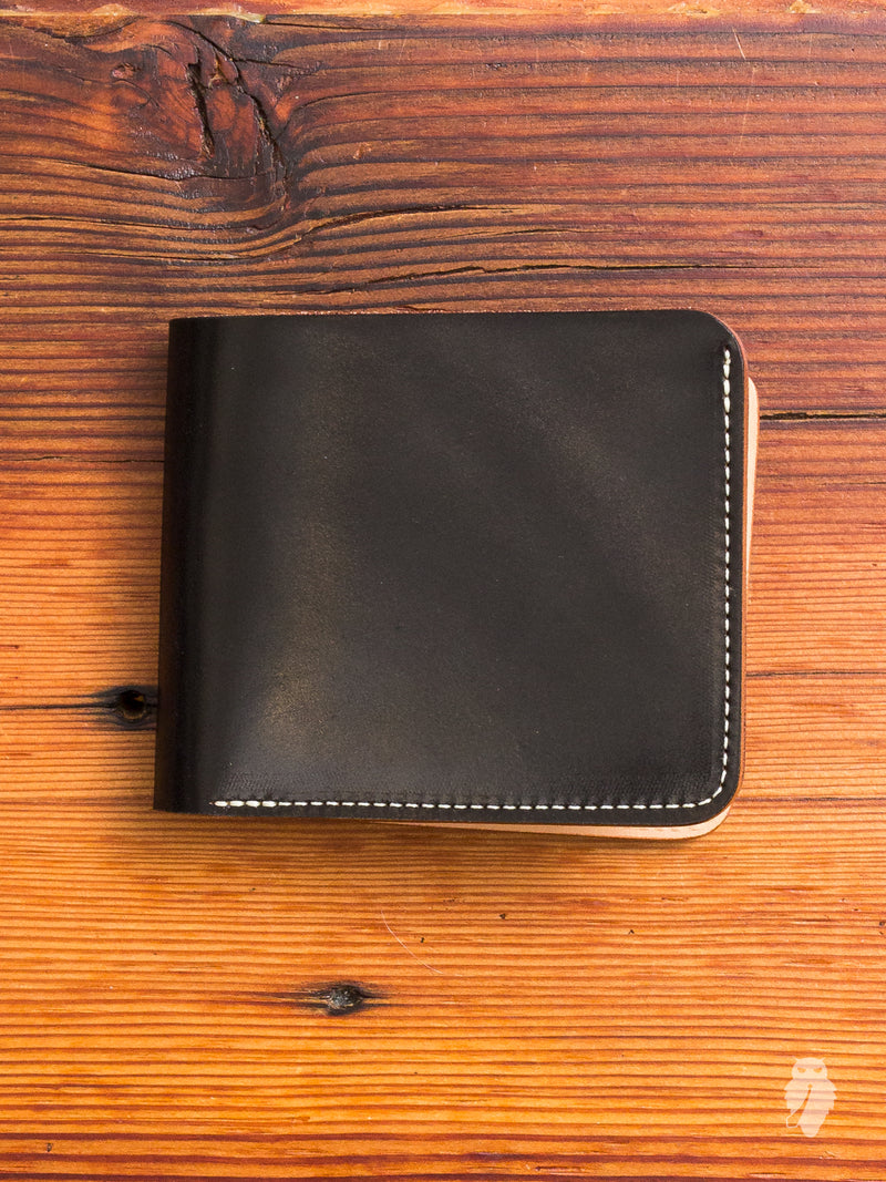 Shell Cordovan Bifold Wallet in Black