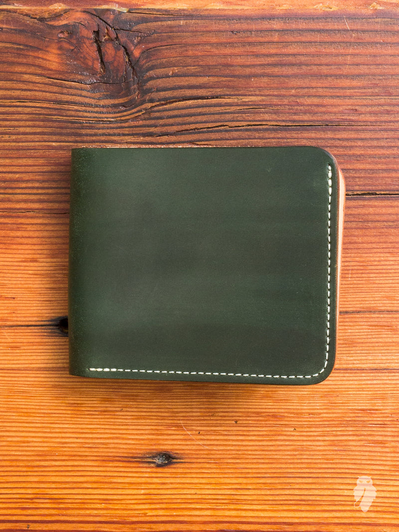 Shell Cordovan Bifold Wallet in Green