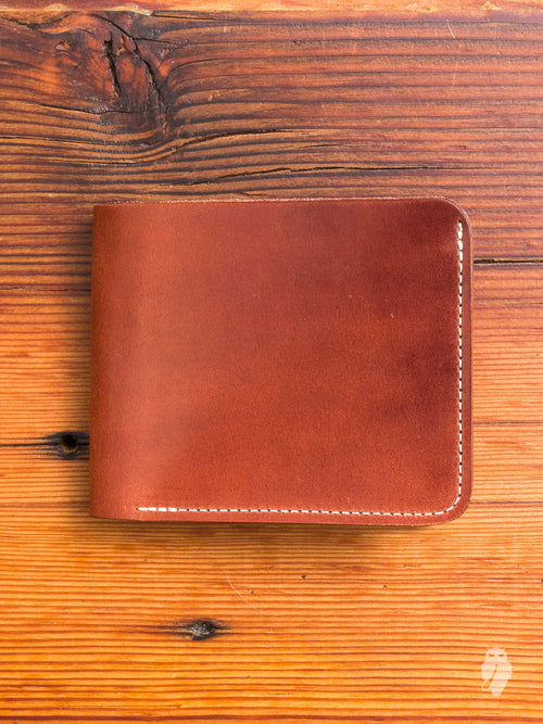 Shell Cordovan Bifold Wallet in Burgundy