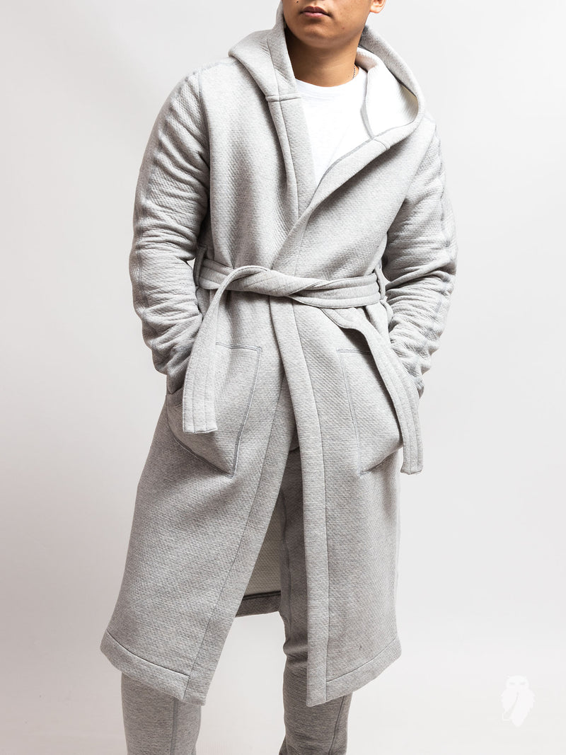 Cabin Fleece Robe in Heather Grey