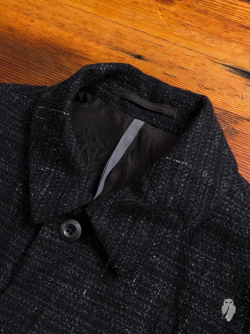 Washi Tweed Mac Coat in Black