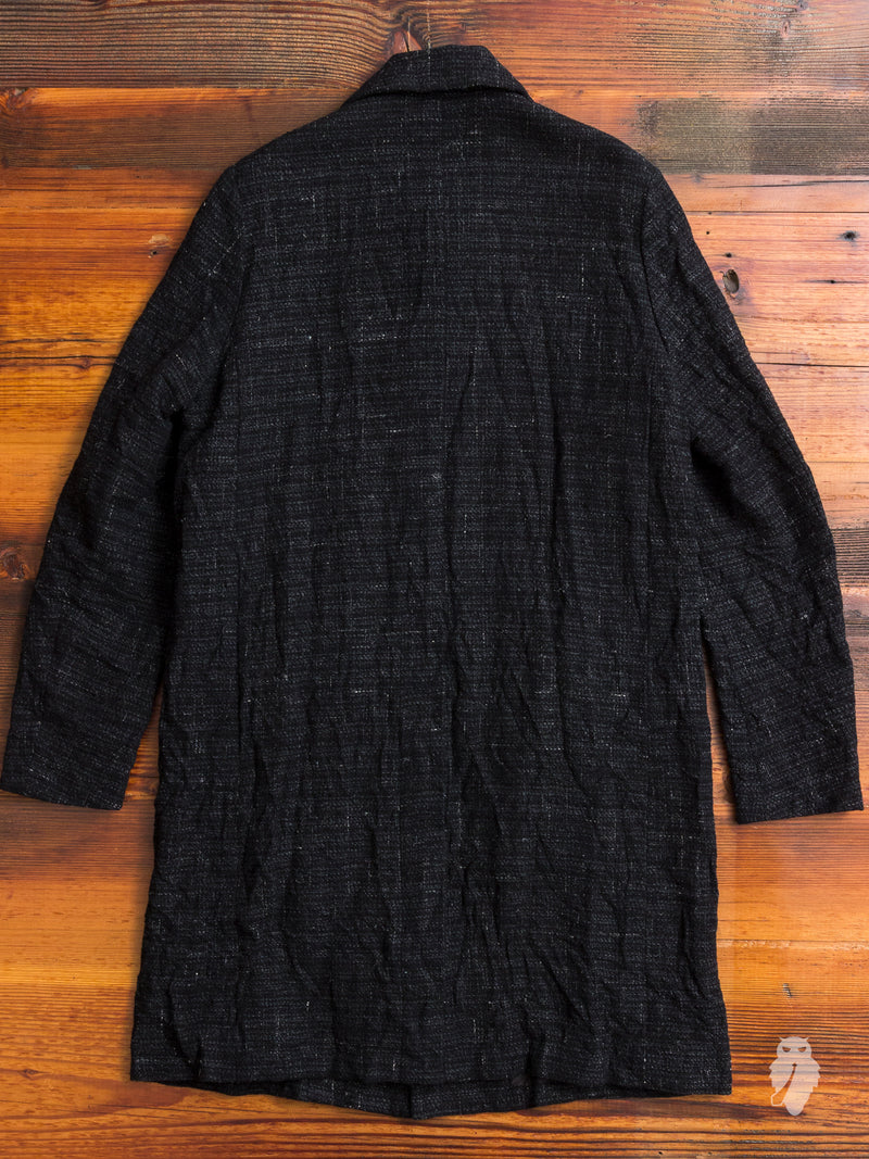 Washi Tweed Mac Coat in Black