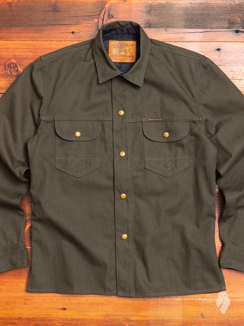 Copeland Canvas Shirt in Dark Green