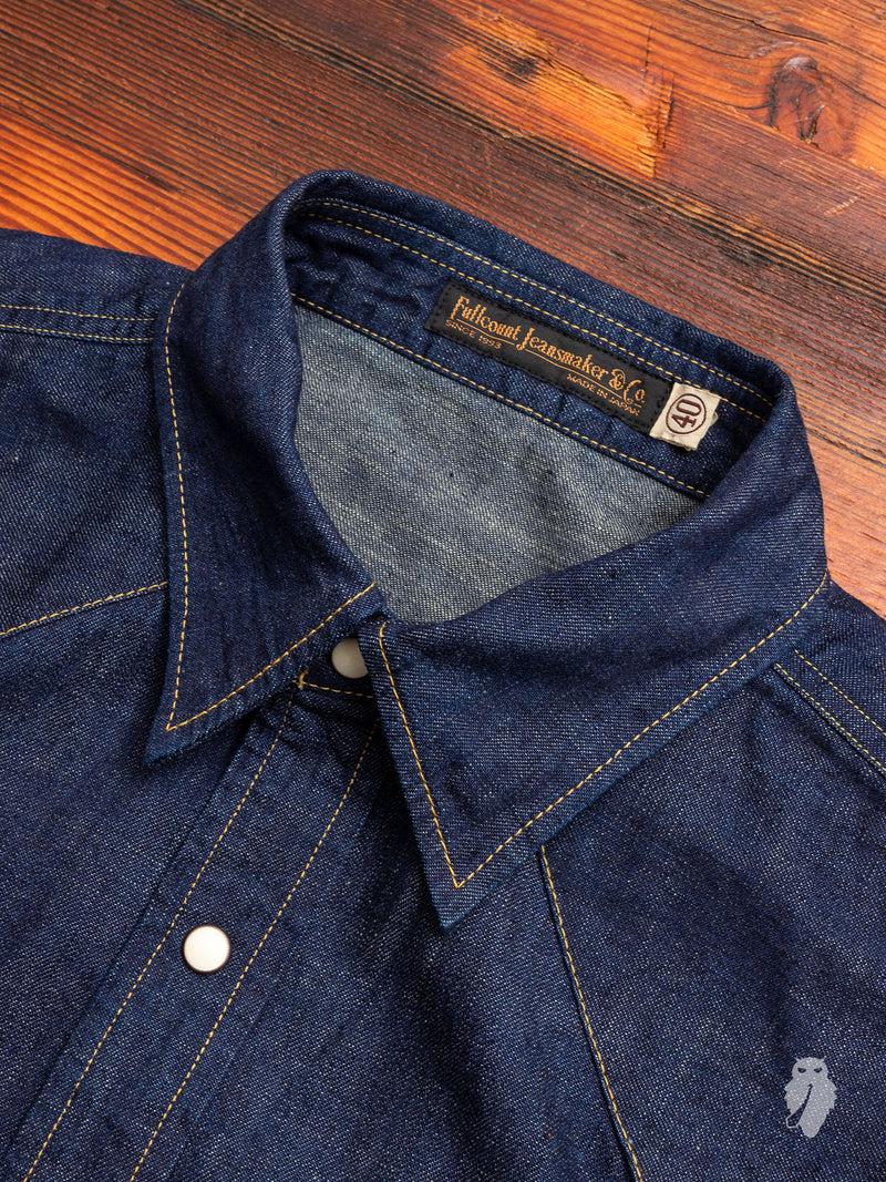 8oz Denim Western Shirt in Indigo