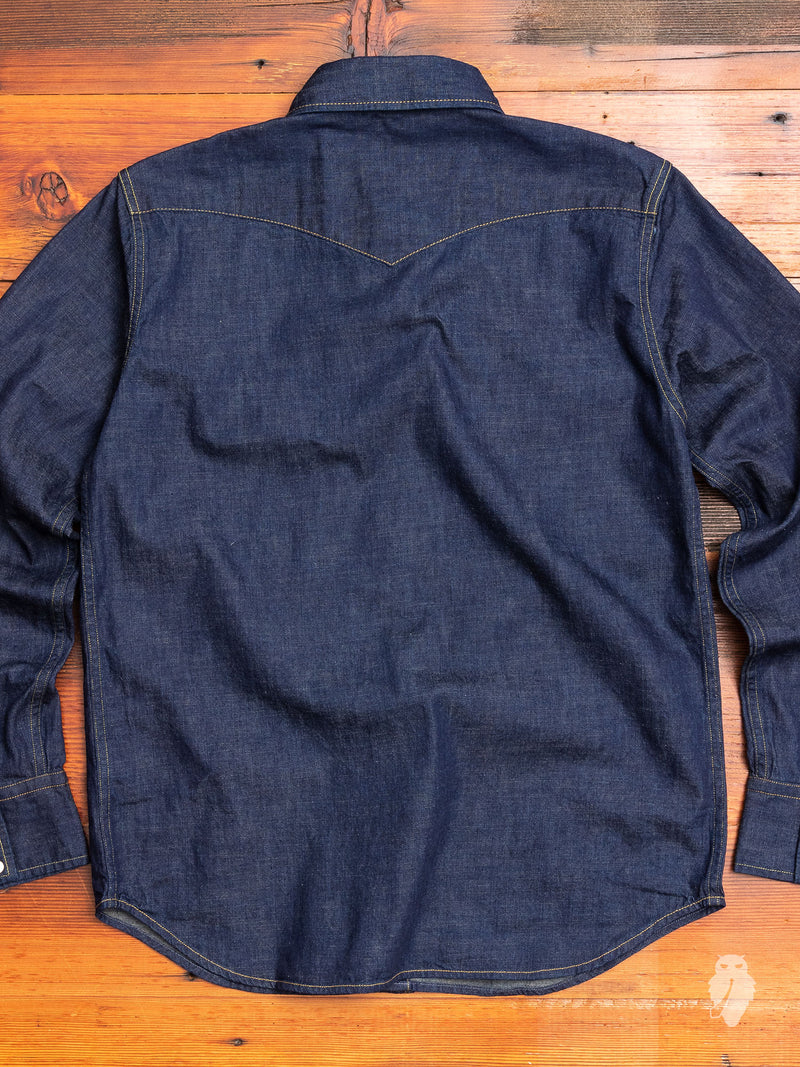 8oz Denim Western Shirt in Indigo