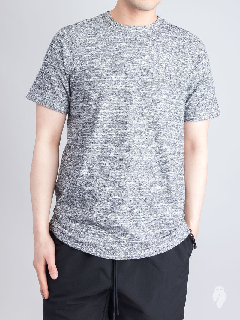 Loop Knit Raglan T-Shirt in Static Black