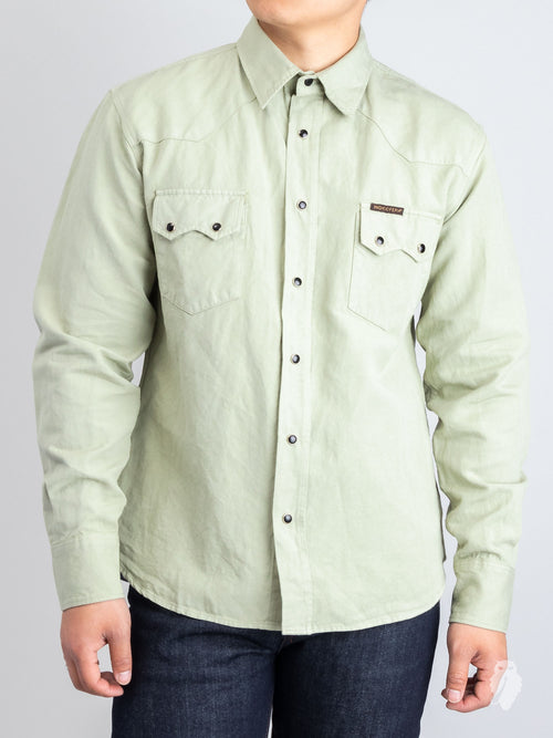 Dollard Western Shirt in Sage Green