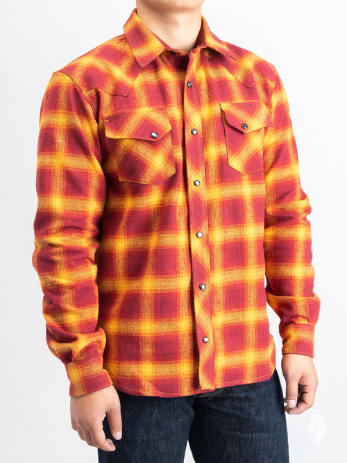 Dawson Selvedge Flannel in Red Rust