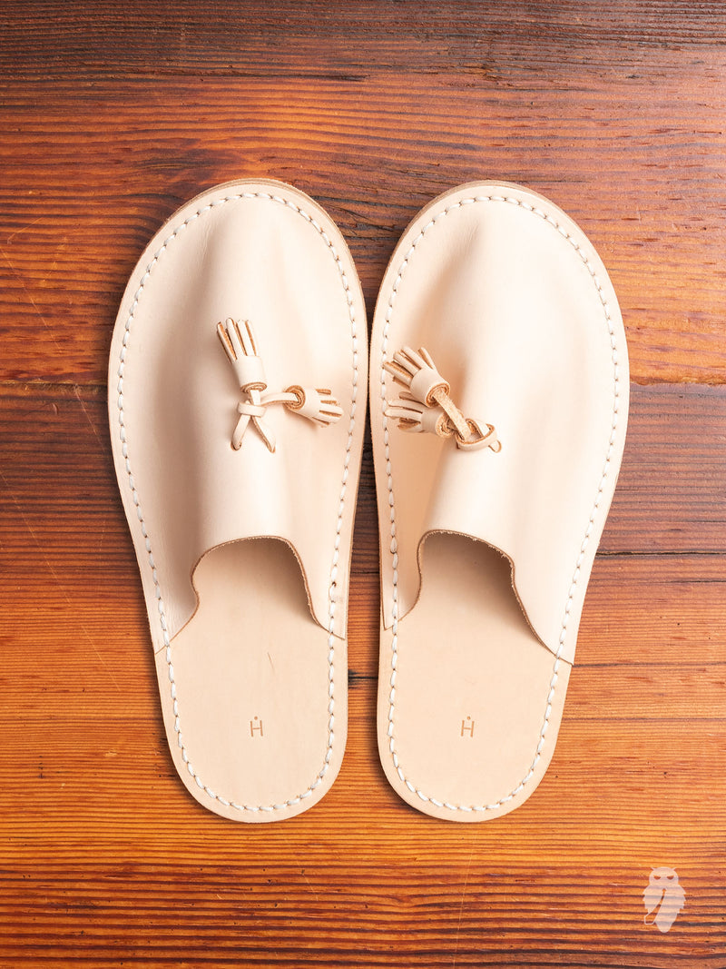 Leather Slipper in Natural