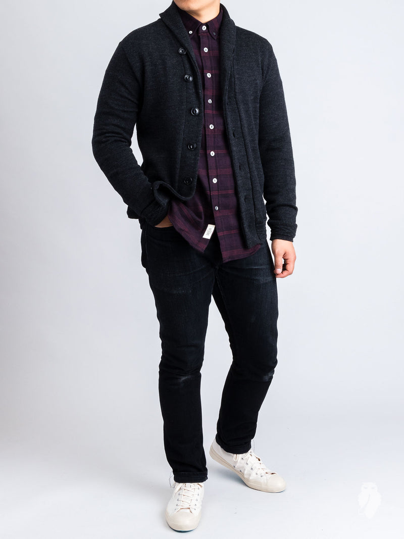 Shawl Collar Cardigan in Charcoal