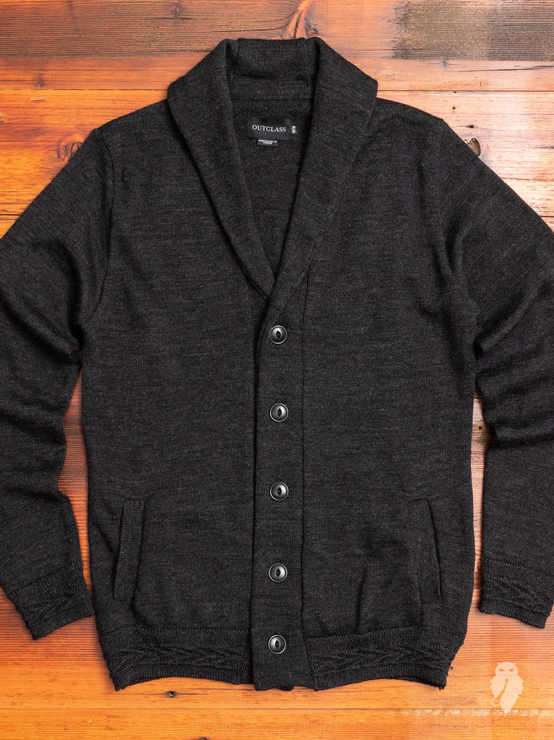 Shawl Collar Cardigan in Charcoal