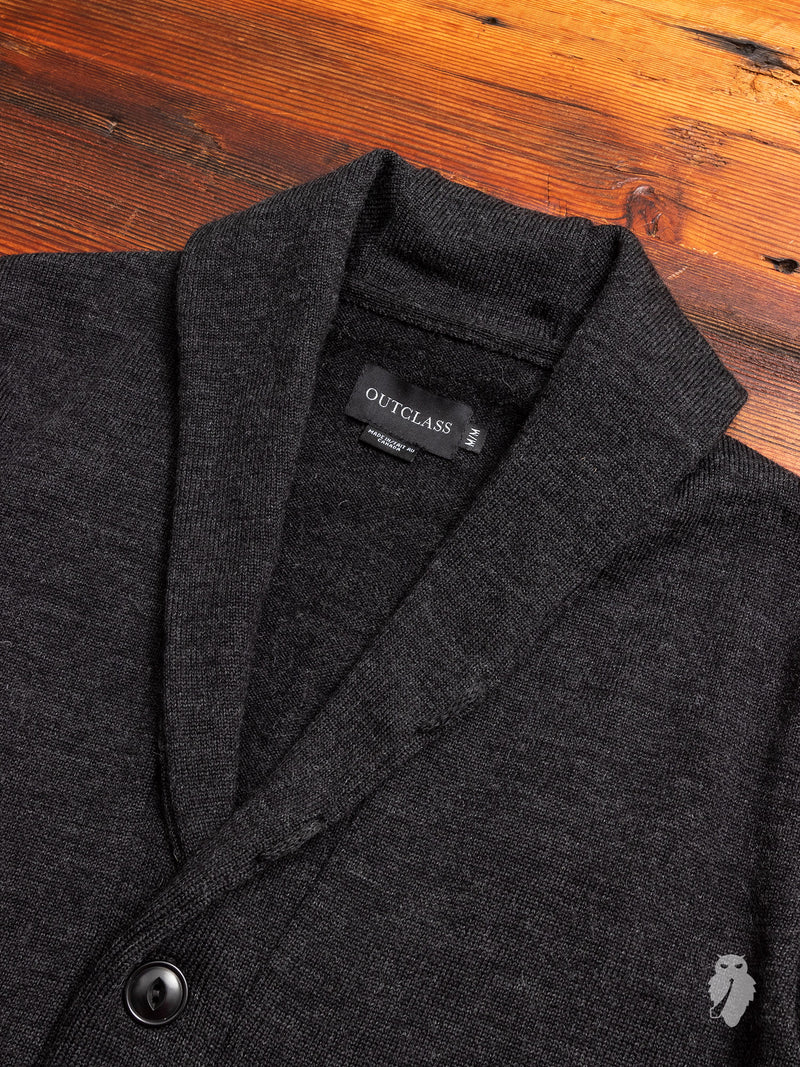 Shawl Collar Cardigan in Charcoal