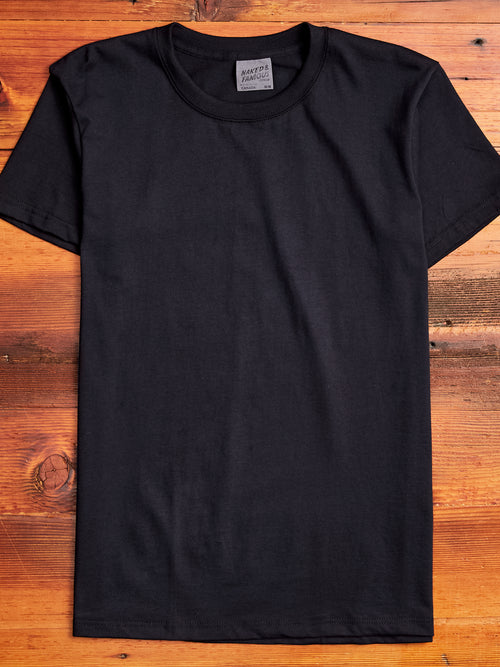 Circular-Knit T-Shirt in Black