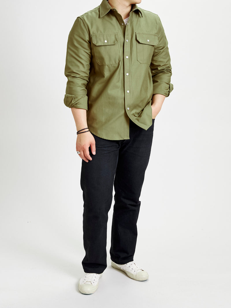 Drover Overshirt in Fatigue Sateen